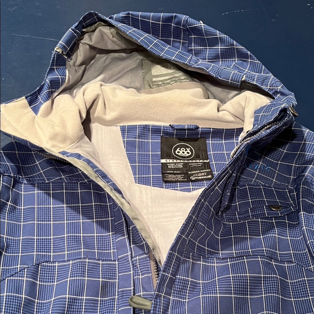 686 Blue Plaid Hooded Jacket